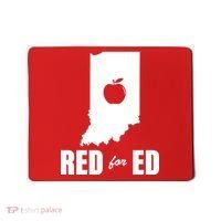 Red For Ed Indiana Teachers Apple Mousepad thumb 0