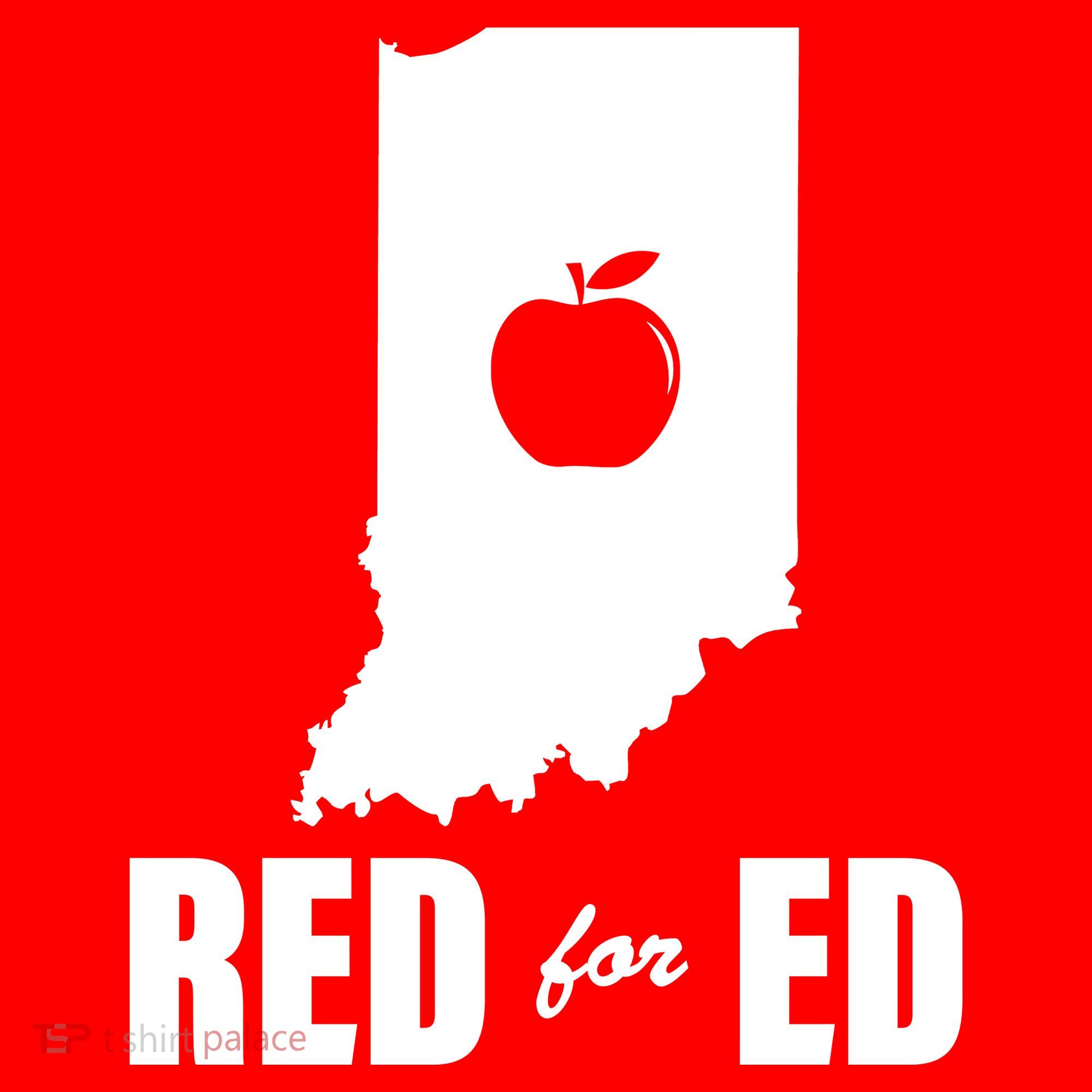 Red For Ed Indiana Teachers Apple Ornament