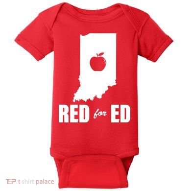 Red For Ed Indiana Teachers Apple Baby Bodysuit