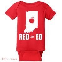 Red For Ed Indiana Teachers Apple Baby Bodysuit thumb 0