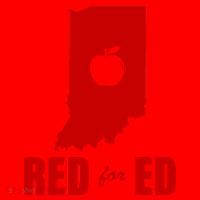 Red For Ed Indiana Teachers Apple Santa Hat thumb 1