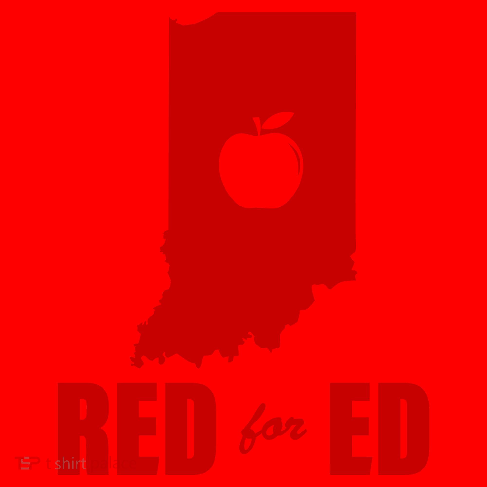 Red For Ed Indiana Teachers Apple Santa Hat