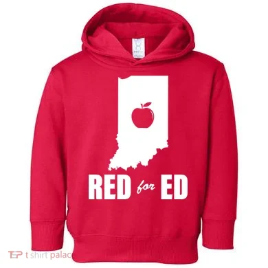Red For Ed Indiana Teachers Apple Toddler Hoodie