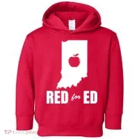Red For Ed Indiana Teachers Apple Toddler Hoodie thumb 0