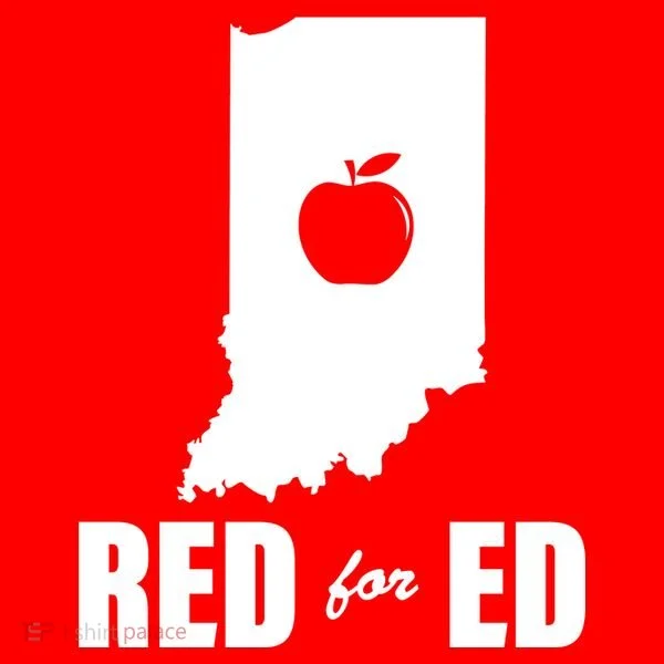 Red For Ed Indiana Teachers Apple Toddler Hoodie