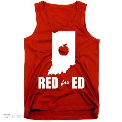 Red For Ed Indiana Teachers Apple Tank Top