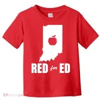 Red For Ed Indiana Teachers Apple Toddler T-Shirt thumb 0