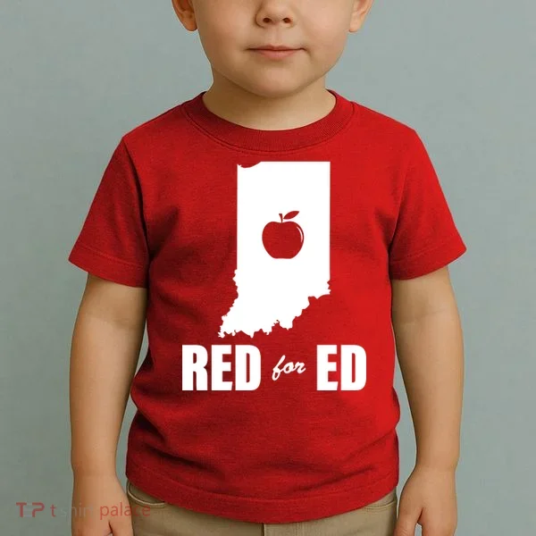 Red For Ed Indiana Teachers Apple Toddler T-Shirt