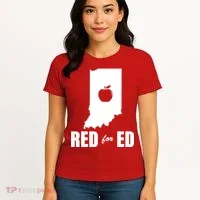 Red For Ed Indiana Teachers Apple Women's T-Shirt thumb 4