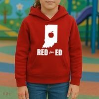 Red For Ed Indiana Teachers Apple Kids Hoodie thumb 3