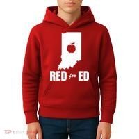 Red For Ed Indiana Teachers Apple Kids Hoodie thumb 4