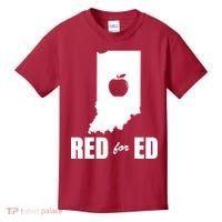 Red For Ed Indiana Teachers Apple Kids T-Shirt thumb 0