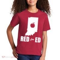 Red For Ed Indiana Teachers Apple Kids T-Shirt thumb 2