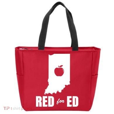 Red For Ed Indiana Teachers Apple Tote Bag