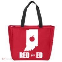 Red For Ed Indiana Teachers Apple Tote Bag thumb 0