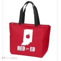 Red For Ed Indiana Teachers Apple Tote Bag thumb 3