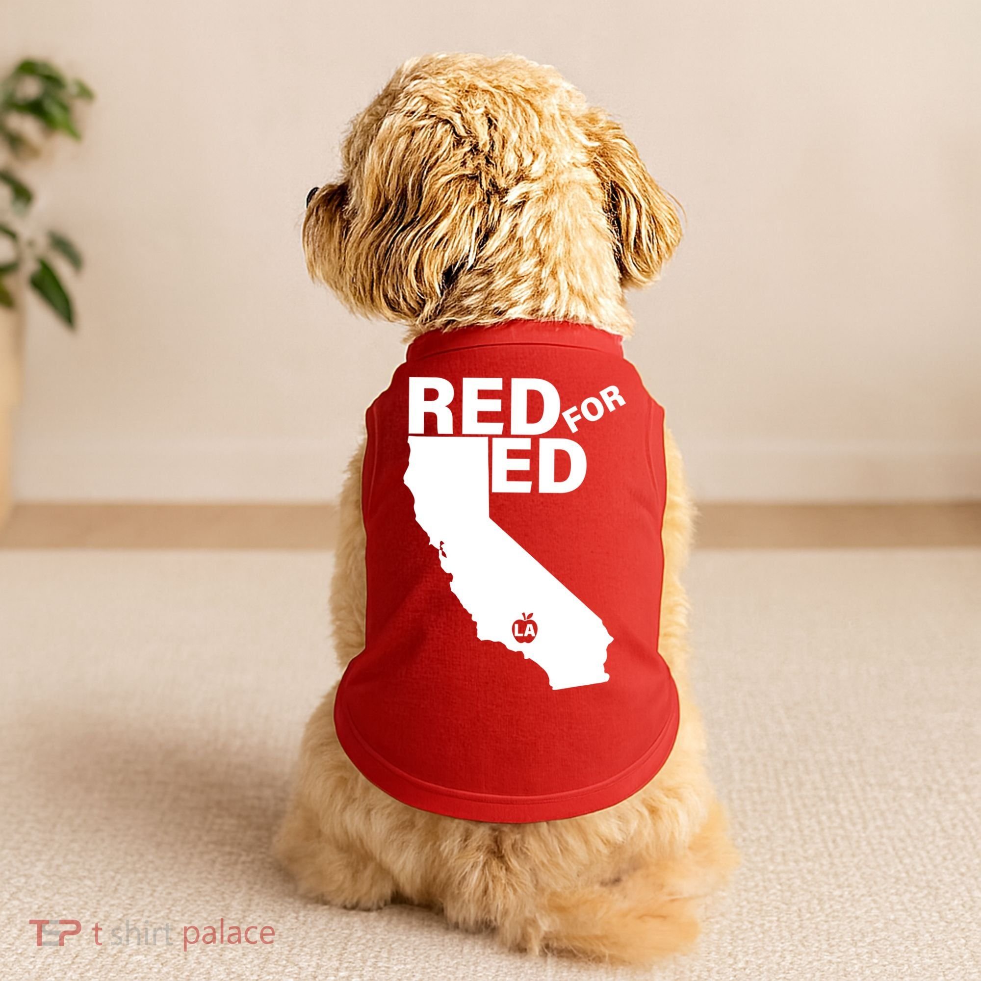 Red For Ed LA California  Doggie Tank