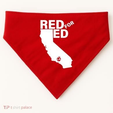 Red For Ed LA California  USA-Made Doggie Bandana