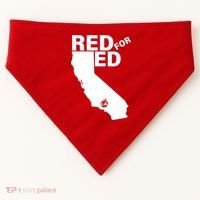 Red For Ed LA California  USA-Made Doggie Bandana thumb 0