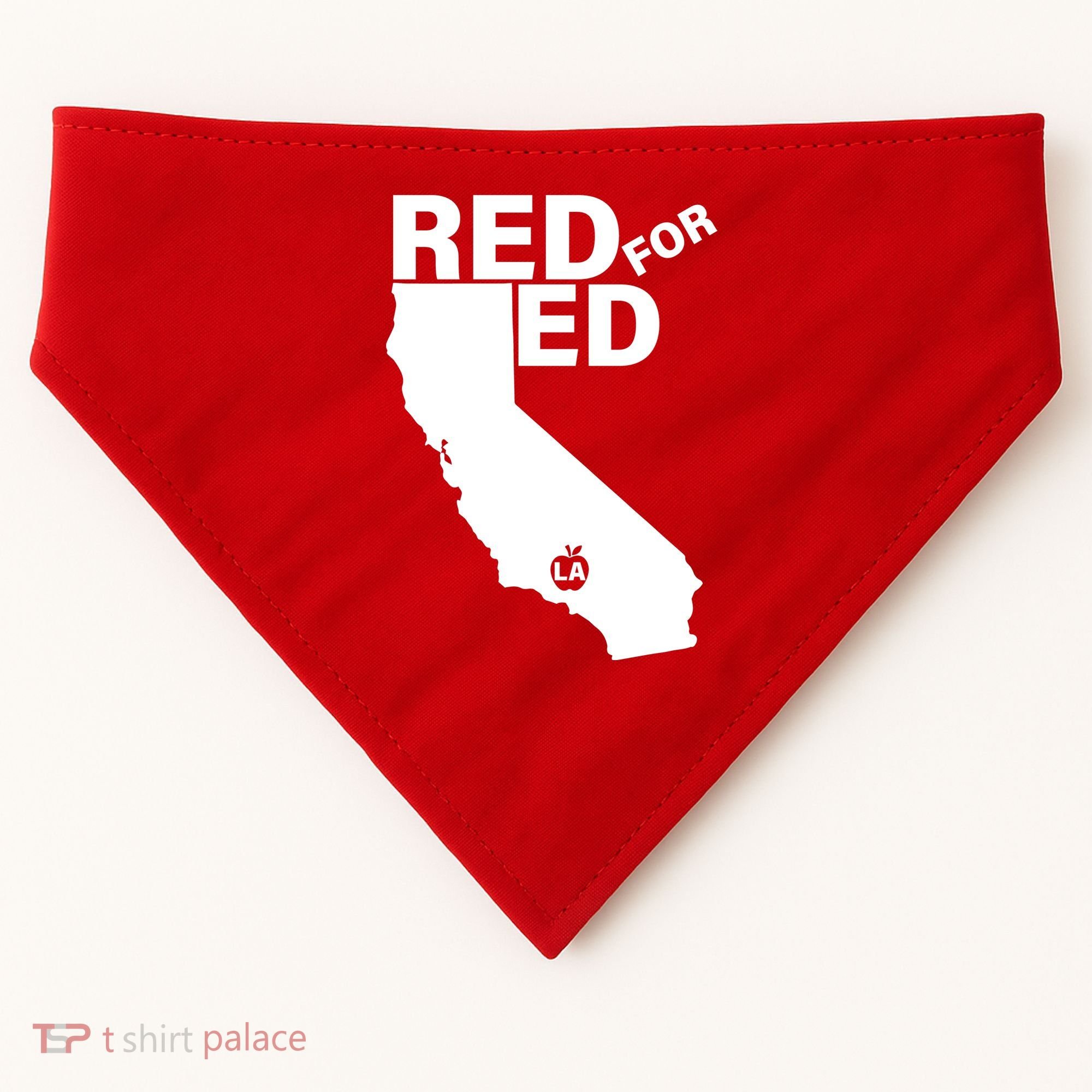 Red For Ed LA California  USA-Made Doggie Bandana