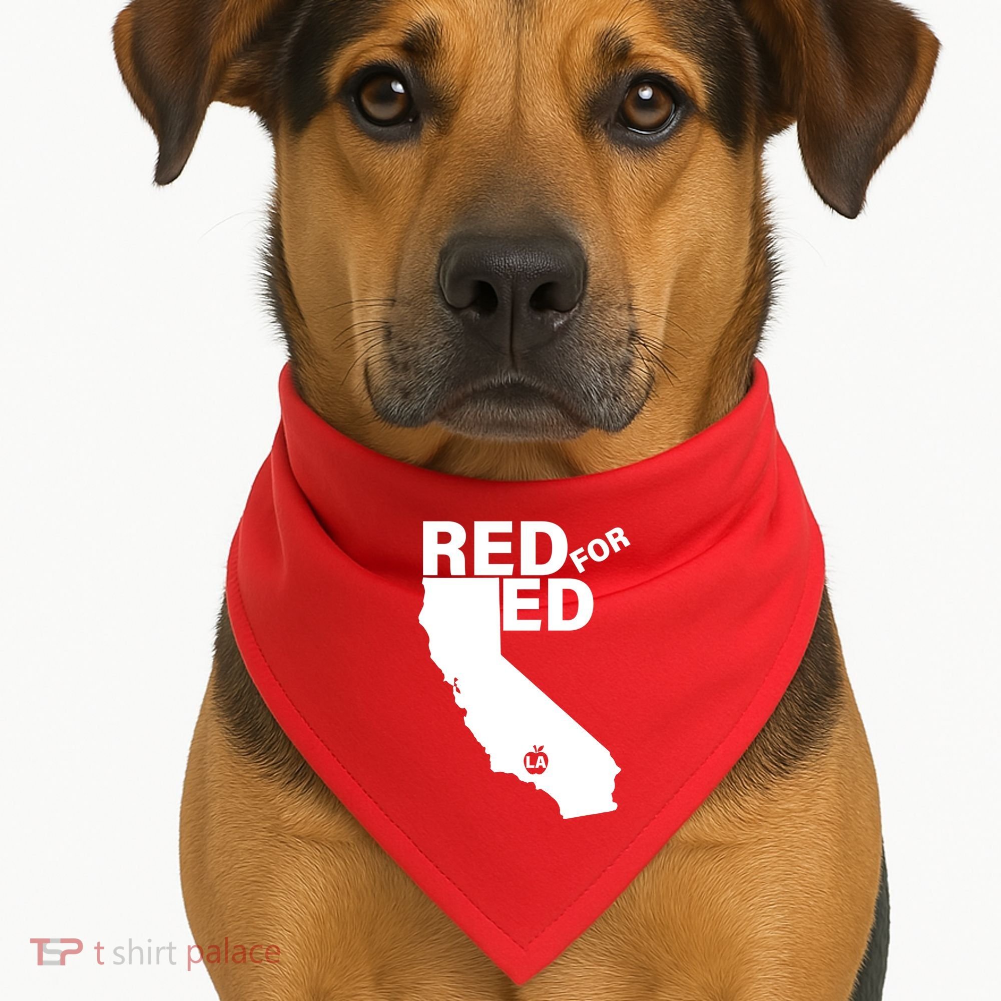 Red For Ed LA California  USA-Made Doggie Bandana