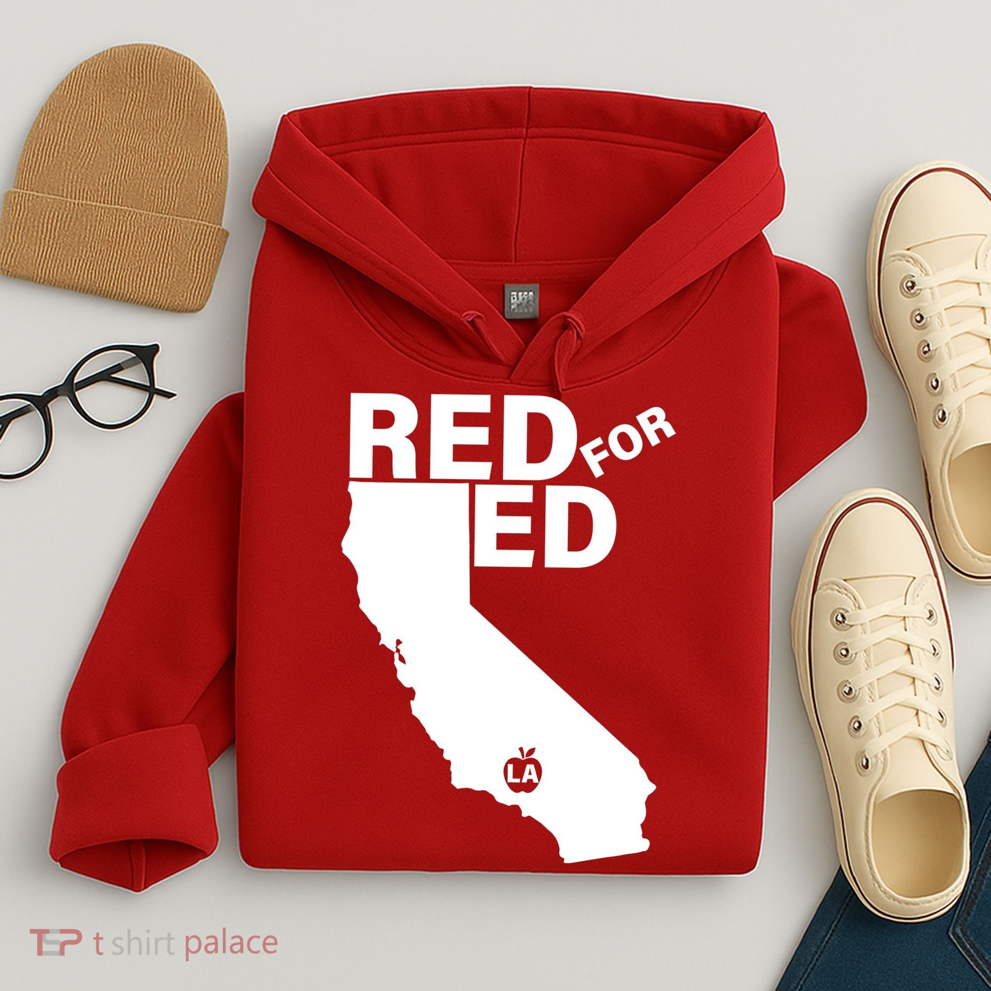 Red For Ed LA California  Hoodie