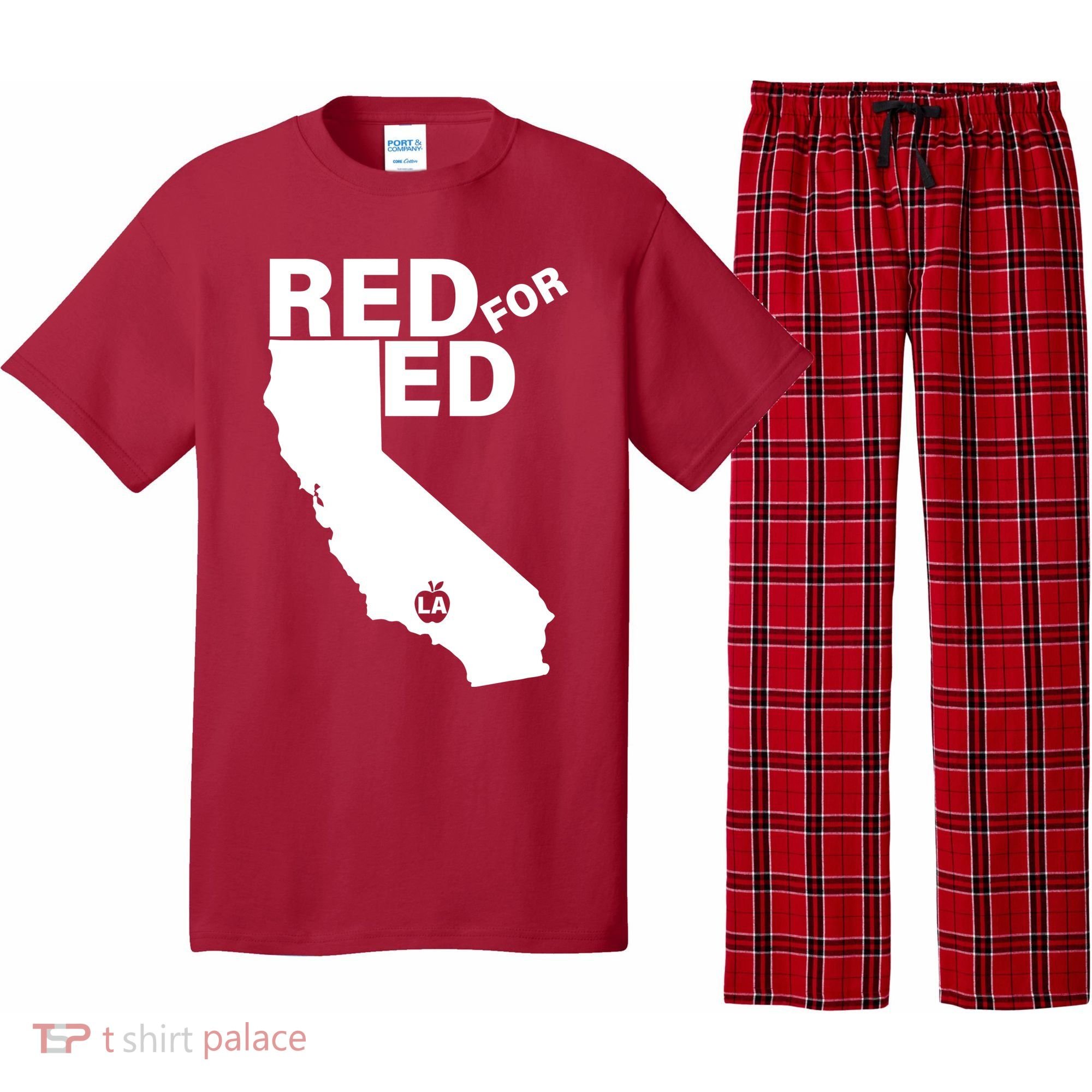 Red For Ed LA California  Pajama Set