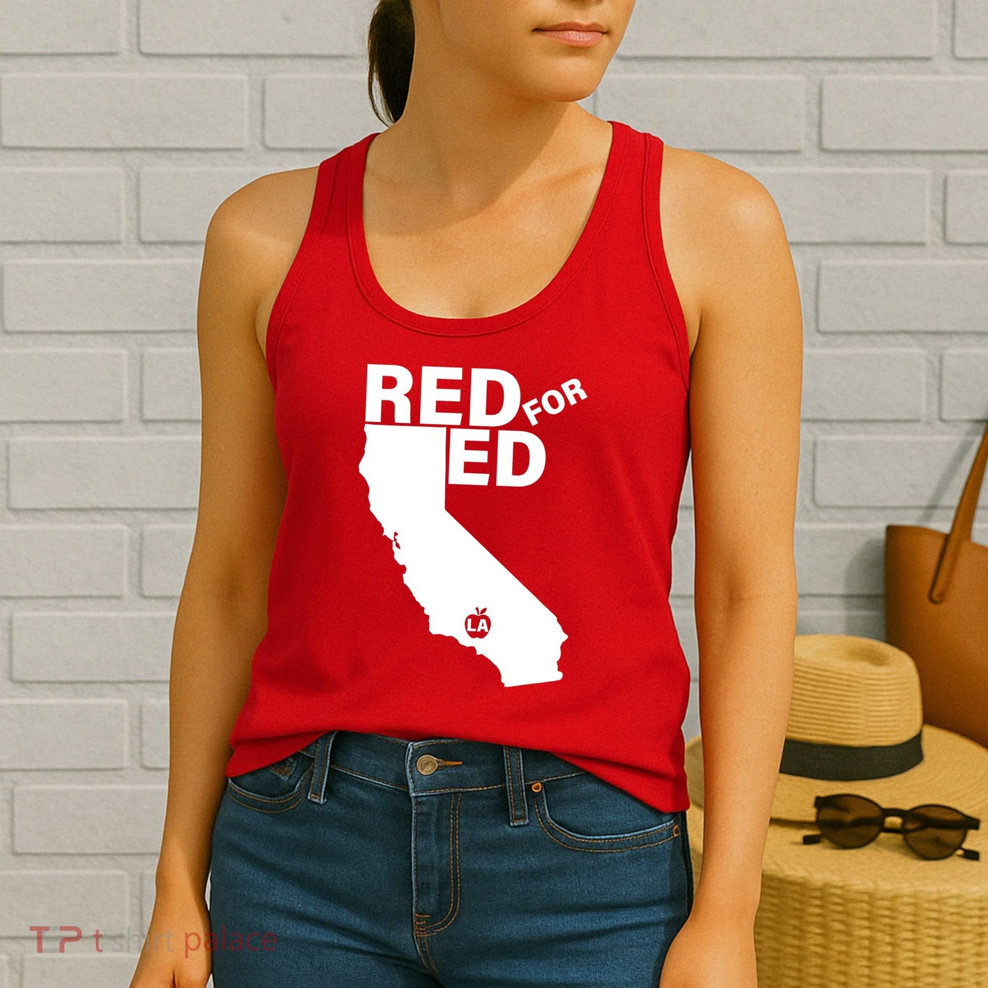 Red For Ed LA California  Women's Tank Top