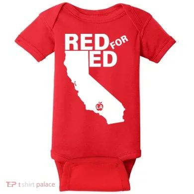 Red For Ed LA California  Baby Bodysuit