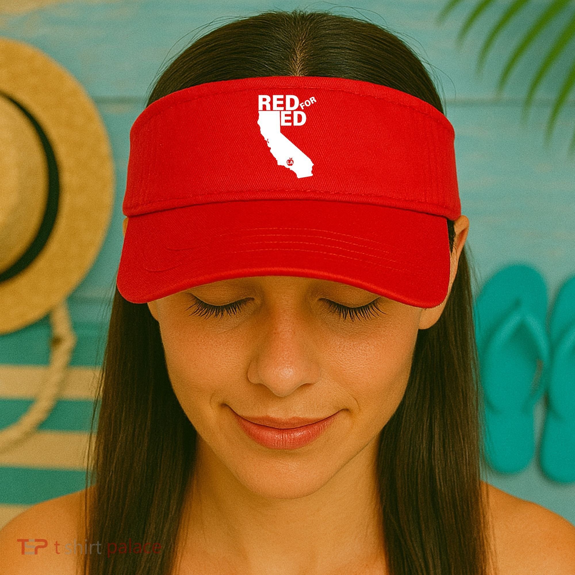 Red For Ed LA California  Visor