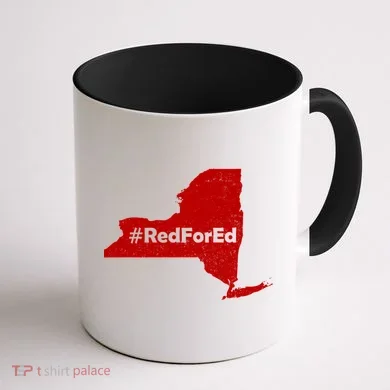 Red For Ed New York Coffee Mug back