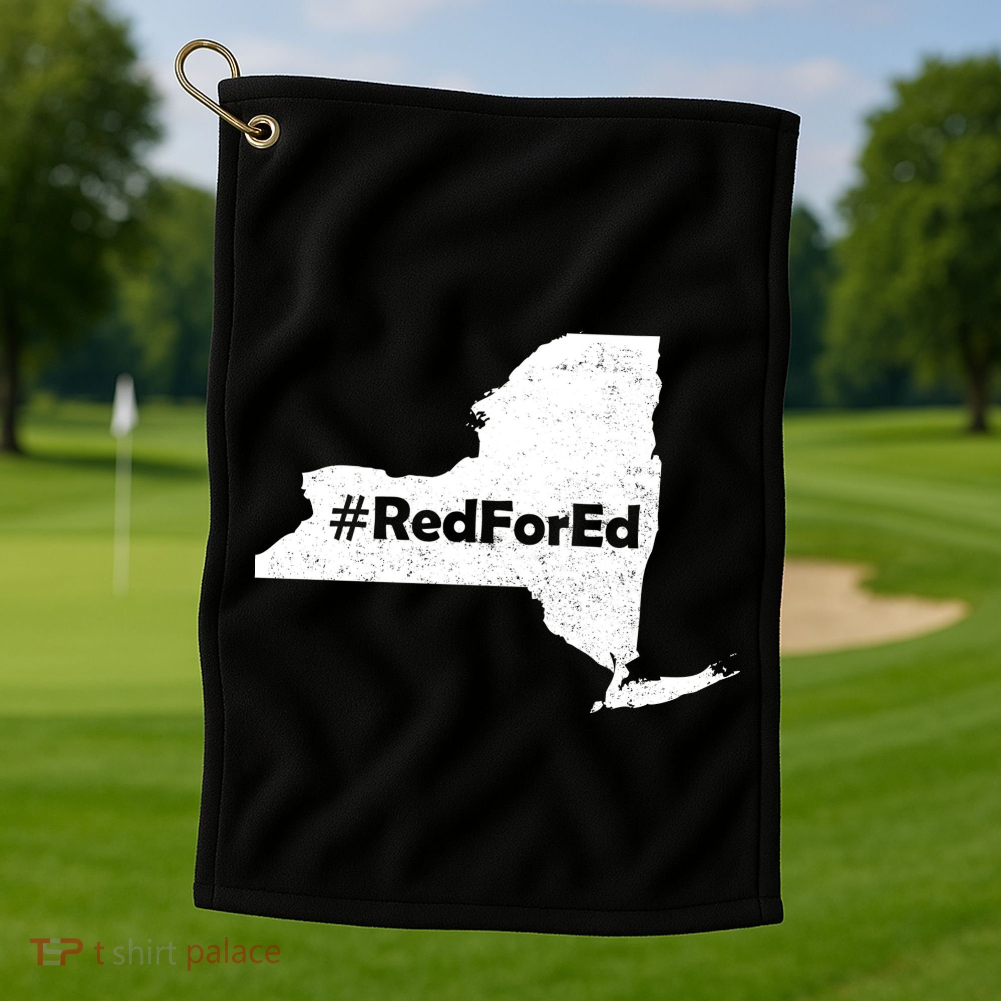 Red For Ed New York Golf Towel