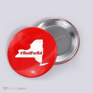Red For Ed New York Button