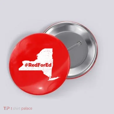 Red For Ed New York Button