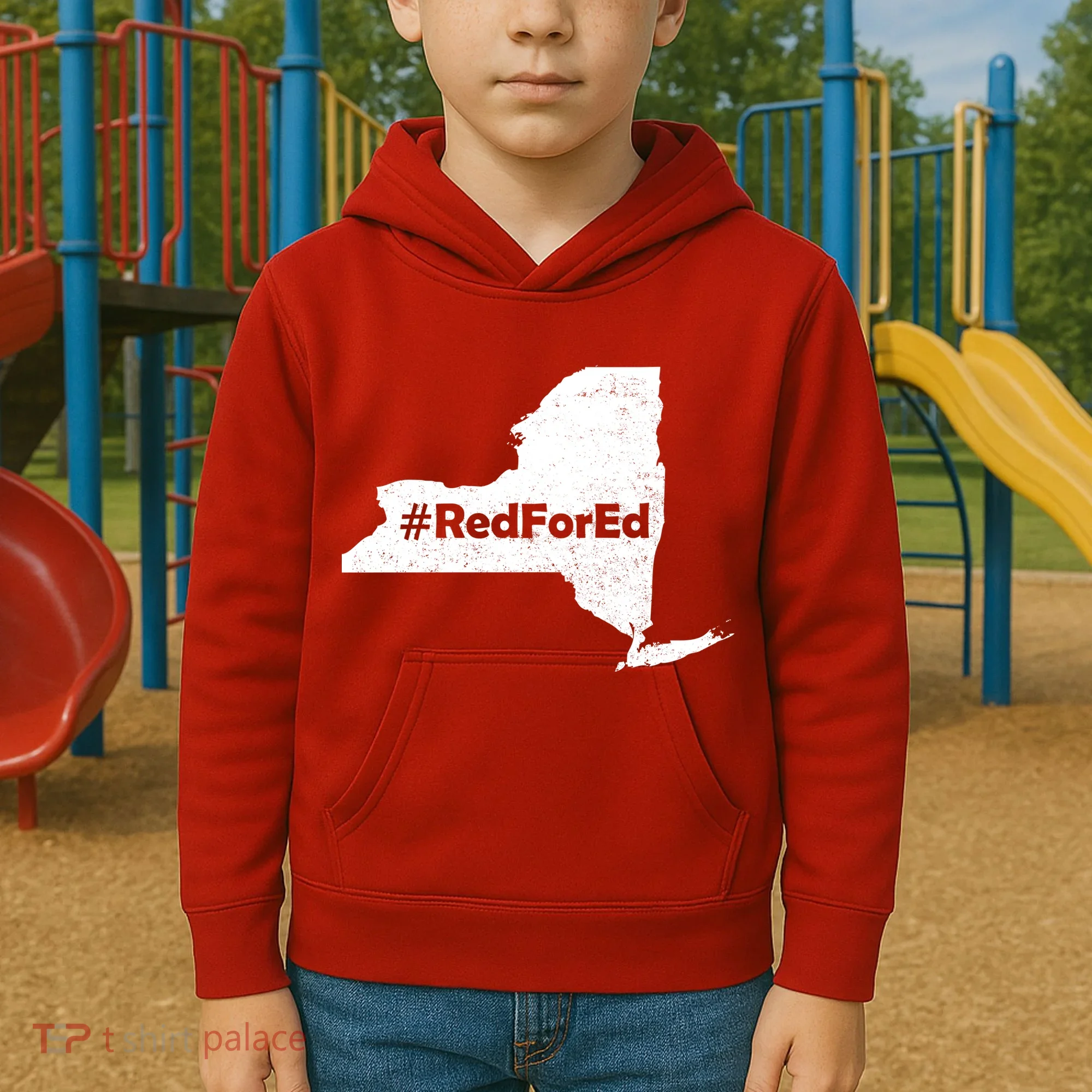 Red For Ed New York Kids Hoodie