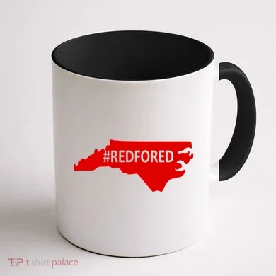 Red For Ed North Carolina State Map Coffee Mug back