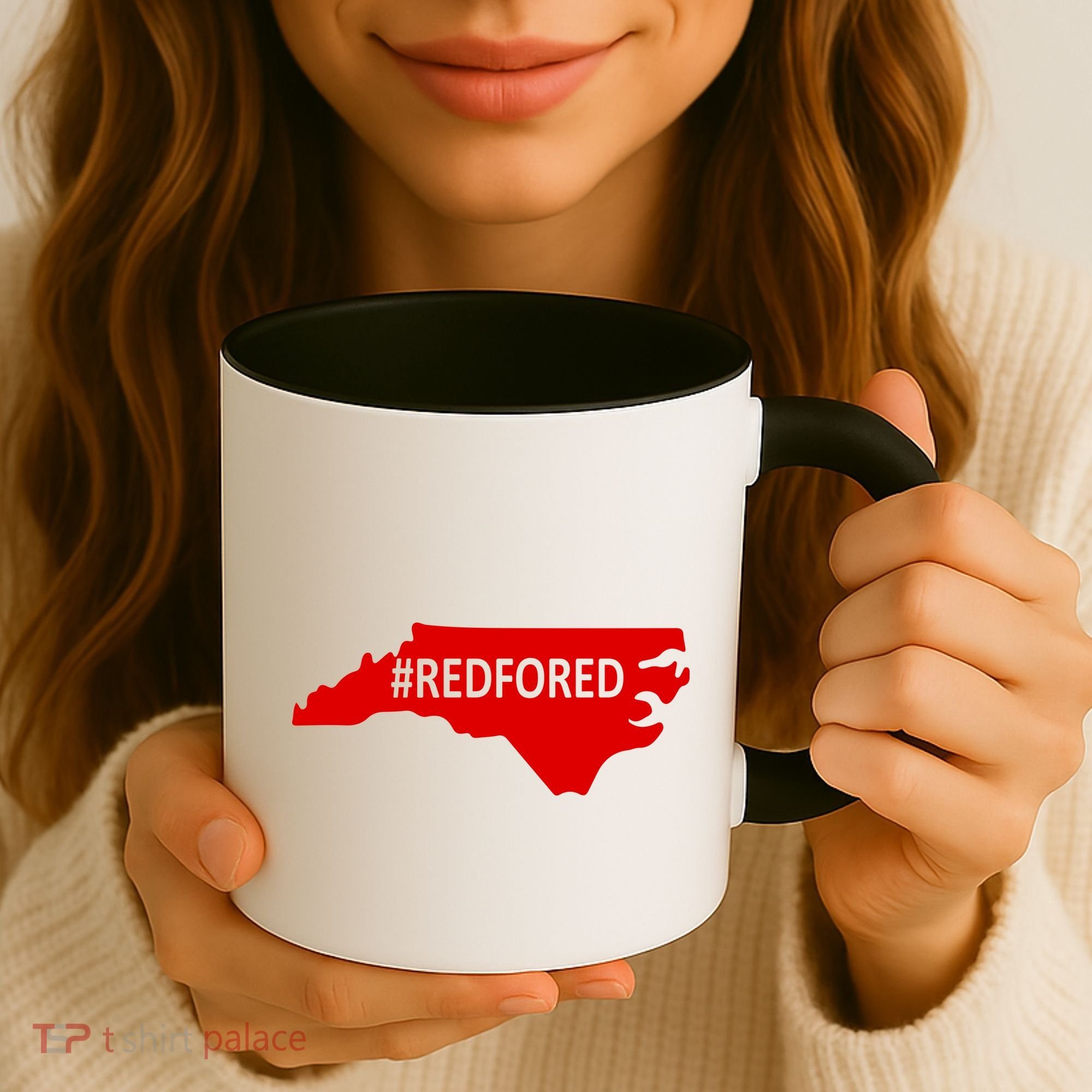  Red For Ed North Carolina State Map Coffee Mug