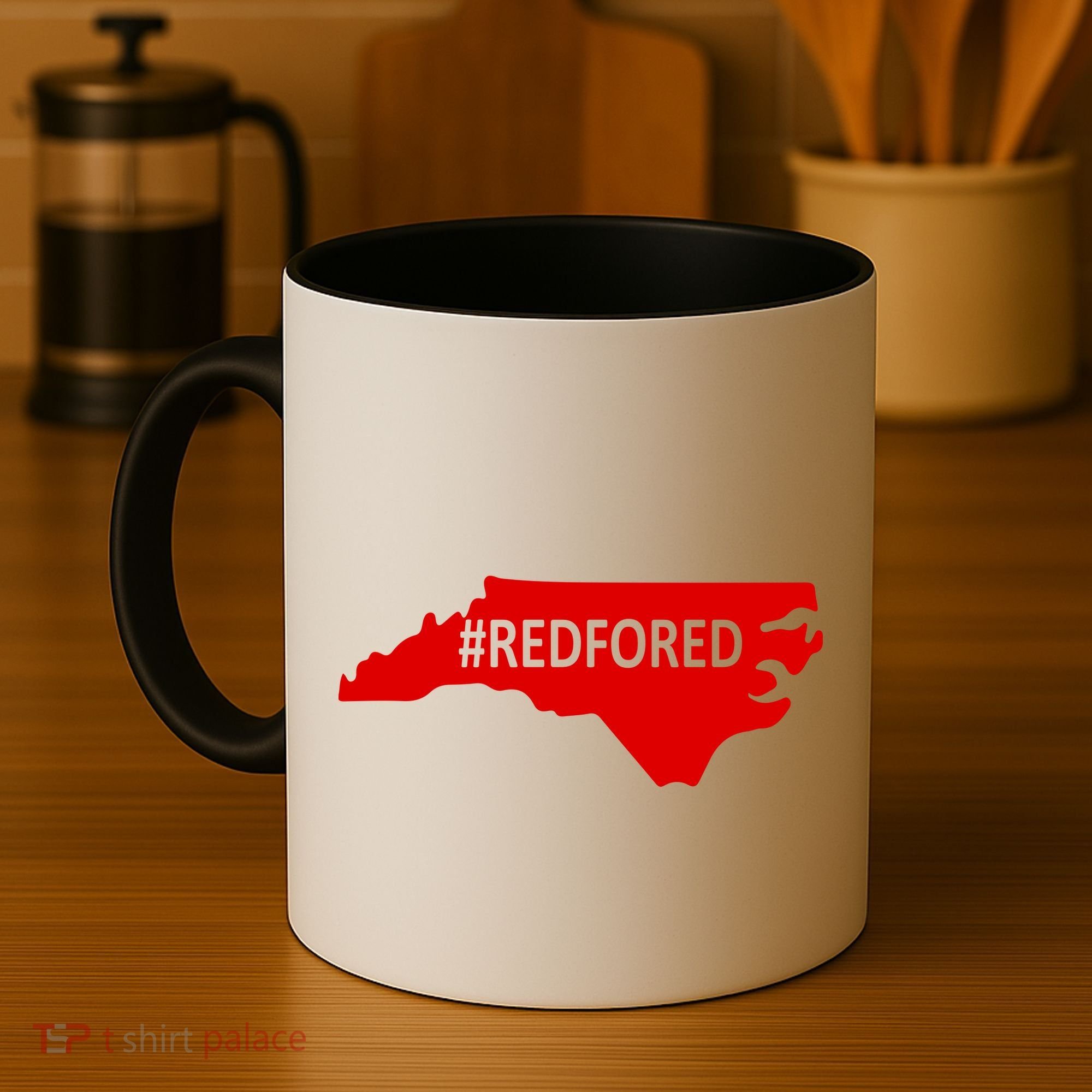  Red For Ed North Carolina State Map Coffee Mug