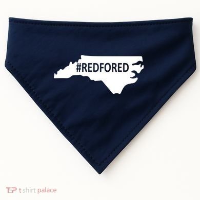  Red For Ed North Carolina State Map USA-Made Doggie Bandana