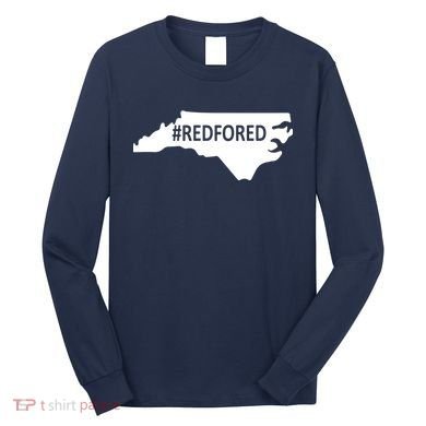  Red For Ed North Carolina State Map Long Sleeve Shirt