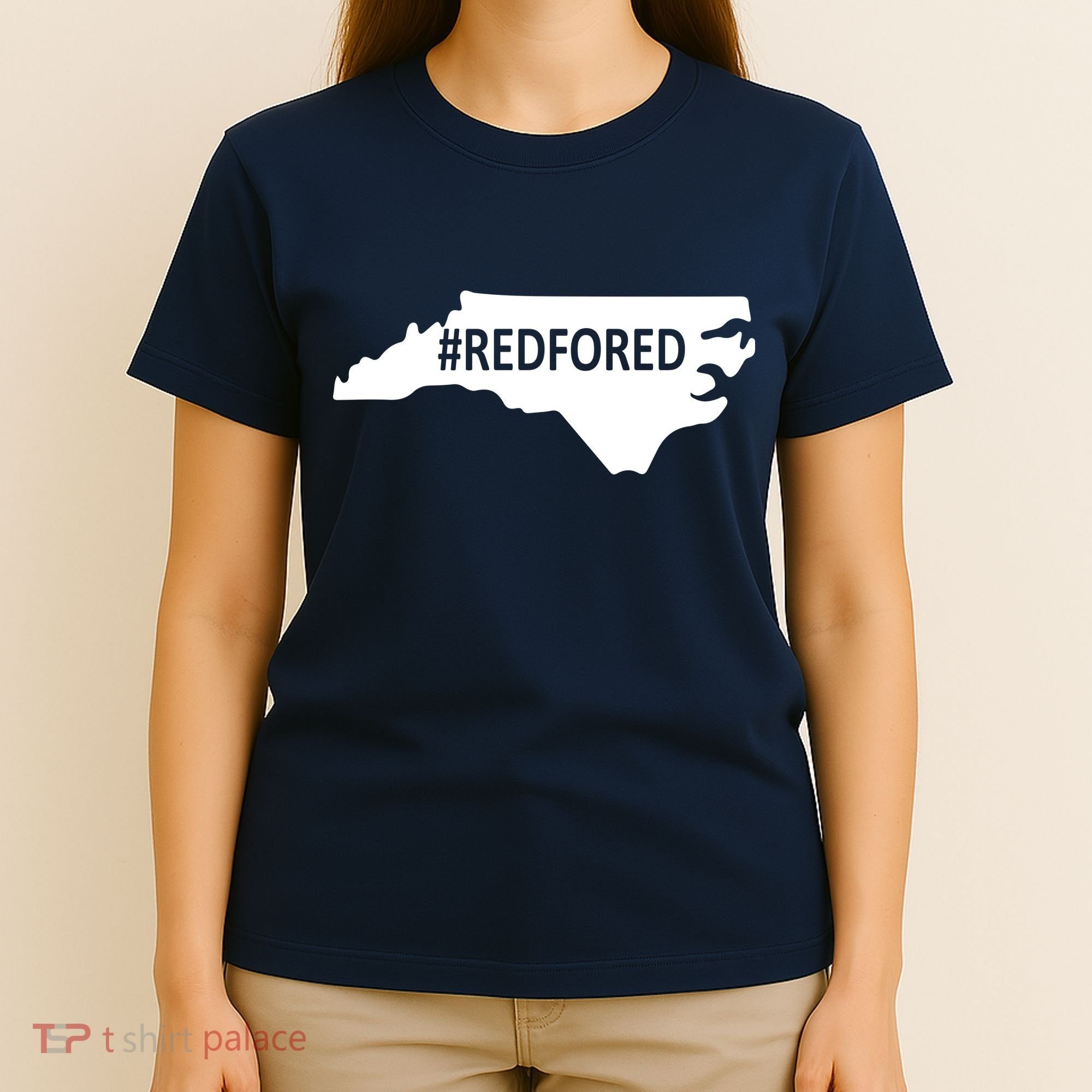  Red For Ed North Carolina State Map T-Shirt