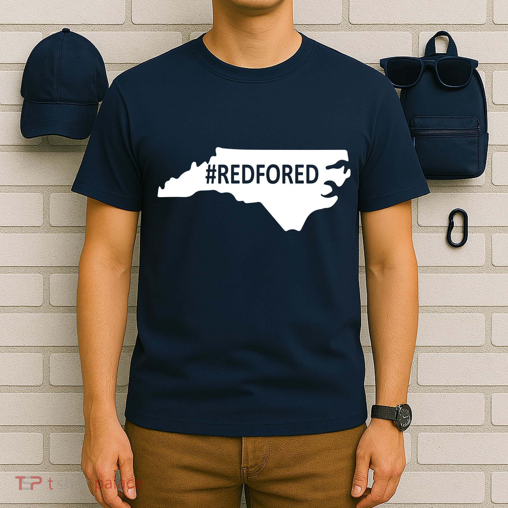  Red For Ed North Carolina State Map T-Shirt