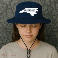  Red For Ed North Carolina State Map Bucket Hat thumb 3