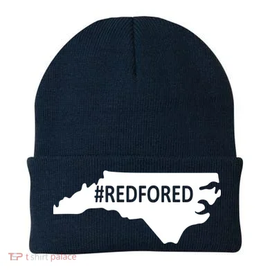  Red For Ed North Carolina State Map Beanie