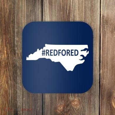  Red For Ed North Carolina State Map Coaster