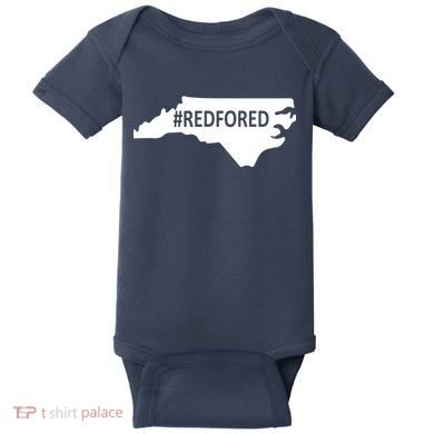  Red For Ed North Carolina State Map Baby Bodysuit