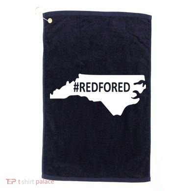 Red For Ed North Carolina State Map Golf Towel