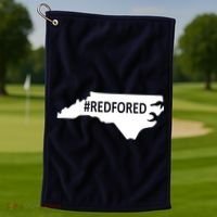  Red For Ed North Carolina State Map Golf Towel thumb 1