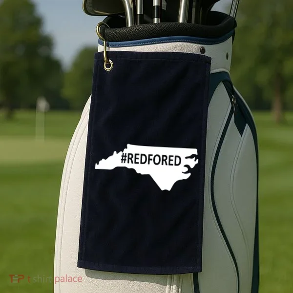  Red For Ed North Carolina State Map Golf Towel
