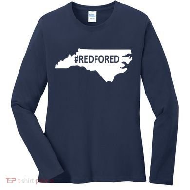  Red For Ed North Carolina State Map Women's Long Sleeve Shirt